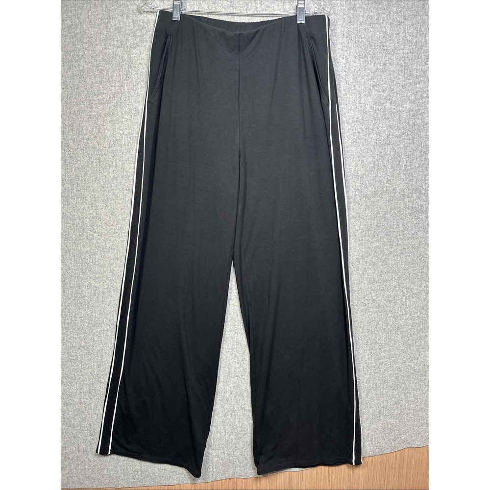 J.Jill Wearever Collection Medium‎ Wide Leg Pants Pull On Comfort Black Stretch